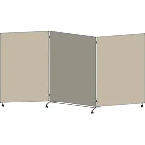 Präsentationswand, faltbar und mobil, HxBxT 1905 x 3640 x 500 mm, beige eurokraft basic