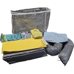 Leckage-Notfallset mit Einweg-Abdichtmatte, Tasche, Abdichtmatte, Vliese, Bindung 20 l, Ausführung universal, grau eurokraft basic