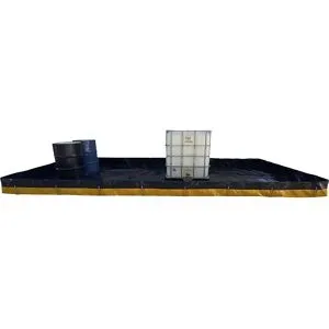 Auffangwanne, faltbar, PE, schwarz/gelb, Auffangvolumen 4300 l eurokraft basic