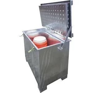 Akku-Lagerbehälter für Lithium-Ionen-Batterien/-Akkus, Volumen 340 l, LxBxH 1200 x 800 x 1000 mm eurokraft pro