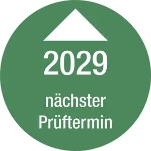 kaiserkraft Nächster Prüftermin, Jahreszahl, Dokumentenfolie, Ø 25 mm, VE 10 Stk, 2029, grün