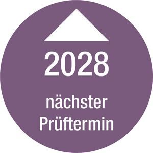 kaiserkraft Nächster Prüftermin, Jahreszahl, Dokumentenfolie, Ø 25 mm, VE 10 Stk, 2028, violett