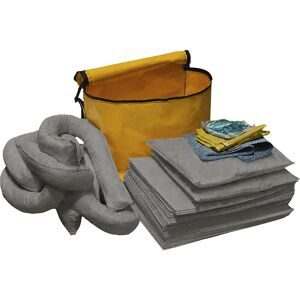 Leckage-Notfallset in PVC-Tasche, Bindung 75 l, Ausführung universal, grau eurokraft basic