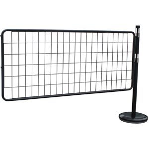 Absperrpfosten-Anbauset mit Gitter, 1 Pfosten, 1 Gitter, schwarz VISO