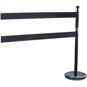 Absperrpfosten-Anbauset mit Planken, 1 Pfosten, 2 Planken, schwarz VISO