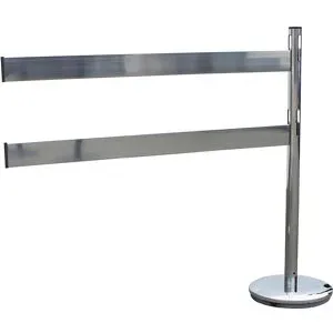 Absperrpfosten-Anbauset mit Planken, 1 Pfosten, 2 Planken, Edelstahl / verchromt VISO