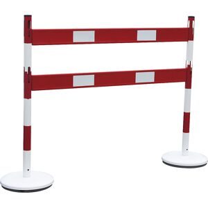 Absperrpfostenset mit Planken, 2 Pfosten, 2 Planken, rot / weiß VISO