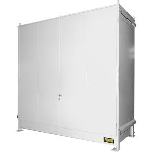Gefahrstoff-Regalcontainer, Kapazität 6 x 1000-l-IBC/KTC, grauweiß eurokraft pro
