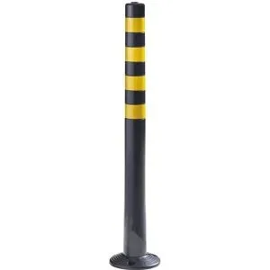 kaiserkraft Leitzylinder, anfahrbar, VE 2 Stk, Ø 80 mm, Höhe 1000 mm, schwarz/gelb