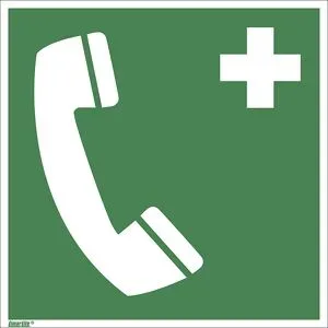 kaiserkraft Rettungszeichen, Notruftelefon, VE 10 Stk, Folie, 200 x 200 mm