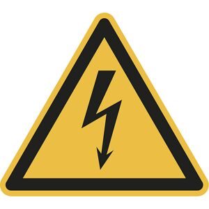 kaiserkraft Warnkennzeichen, Warnung vor gefährlicher elektrischer Spannung, VE 10 Stk, Aluminium, Schenkellänge 200 mm