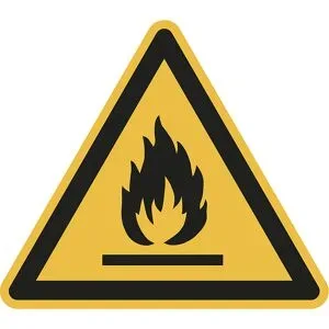 kaiserkraft Warnkennzeichen, Warnung vor feuergefährlichen Stoffen, VE 10 Stk, Folie, Schenkellänge 100 mm
