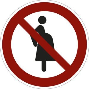 kaiserkraft Verbotszeichen, Für schwangere Frauen verboten, VE 10 Stk, Kunststoff, Ø 200 mm
