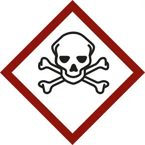 kaiserkraft Gefahrstoffkennzeichen, Totenkopf, VE 10 Stk, Folie, 105 x 105 mm