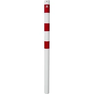 Absperrpfosten, Ø 76 mm, weiß / rot, zum Einbetonieren, ohne Öse Schake