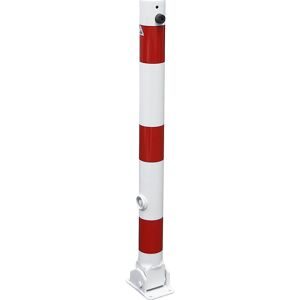 Absperrpfosten, Ø 76 mm, weiß / rot, klappbar, ohne Öse Schake