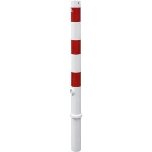 Absperrpfosten, Ø 76 mm, weiß / rot, herausnehmbar, ohne Öse Schake