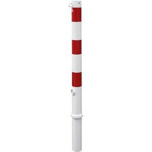 Absperrpfosten, Ø 76 mm, weiß / rot, herausnehmbar, mit 1 Öse Schake