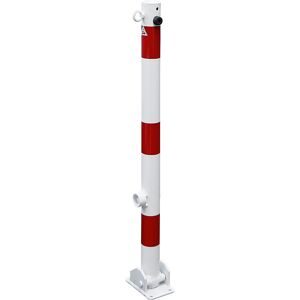 Absperrpfosten, Ø 60 mm, weiß / rot, klappbar, mit 1 Öse Schake