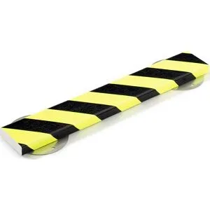 Knuffi® Flächenschutz mit Montageschiene, Typ S, 500-mm-Stück, schwarz / fluoreszierend SHG