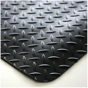 Anti-Ermüdungsmatte DECKPLATE, Fixmaße, schwarz, 3000 x 900 mm COBA
