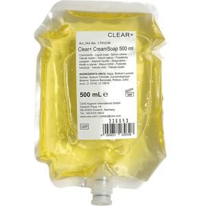 Cremeseife Clear+, pH-neutral mit Zitronenduft, Inhalt 0,5 Liter, VE 6 Stk CWS