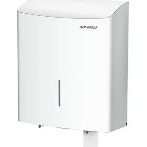 Duplex-Toilettenpapierspender, für 1 Großrolle oder 3 Haushaltsrollen, Edelstahl weiß AIR-WOLF