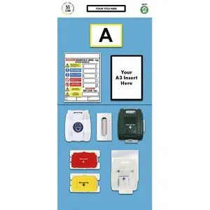 kaiserkraft Regal-Infoboard Einzelmarkierung, Erste Hilfe, HxB 2000 x 900 mm, blau