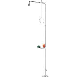 Körper-Notdusche PremiumLine, mit Augendusche, für Bodenmontage, Edelstahl B-SAFETY