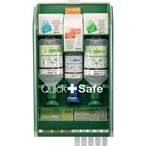Erste-Hilfe-Station QuickSafe, Complete, HxB 430 x 253 mm, grün/transparent plum