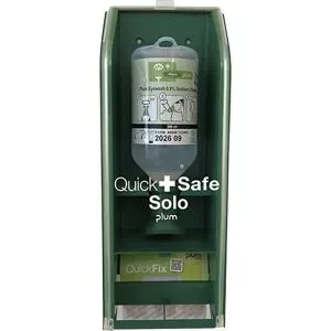 Erste-Hilfe-Station QuickSafe, Solo, befüllt, HxB 370 x 126 mm, grün/transparent plum