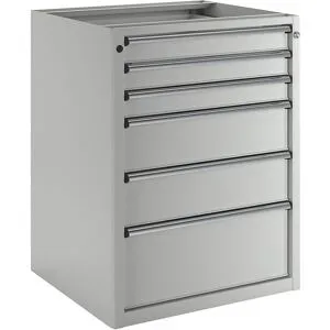 Schubladenschrank ohne Platte, Breite 760 mm, 6 Schubladen, Front lichtgrau ANKE