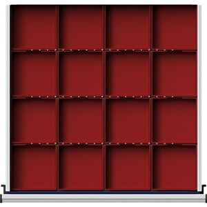 Kunststoff-Kleinteilekasten, 16 Mulden für Schrankbreite 760 mm, für Schubladenhöhe 60 mm ANKE