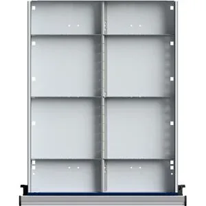 Schubladeneinteilung, Set mit 1 Längs- und 6 Querteilern, für 180 und 270 mm hohe Schubladen ANKE