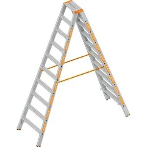 Stufen-Stehleiter, beidseitig begehbar, 2 x 10 Stufen Layher