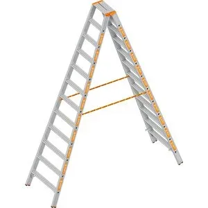 Stufen-Stehleiter, beidseitig begehbar, 2 x 12 Stufen Layher