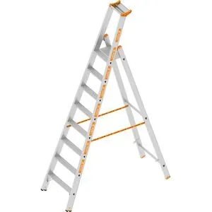 Stufen-Stehleiter, einseitig begehbar, 8 Stufen inkl. Plattform Layher