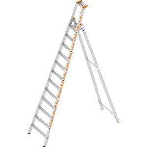 Stufen-Stehleiter, einseitig begehbar, 12 Stufen inkl. Plattform Layher