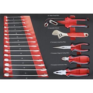 kaiserkraft Werkzeug-Shadowboard, Maulschlüssel + Zangen, für BxT 525 x 390 mm, 20-teilig