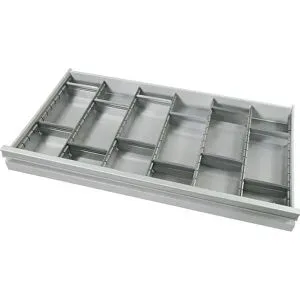 kaiserkraft Schubladeneinteilungs-Set, für Schubladen-BxH 1000 x 100 mm, 18-teilig