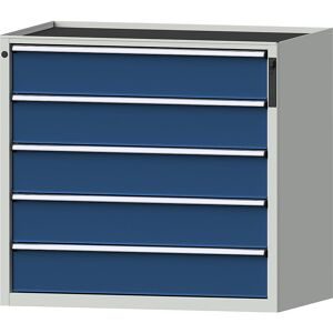 Schubladenschrank, NFC-Schloss, 5 x 180 mm Schubladen, HxBxT 980 x 1060 x 675 mm, blau ANKE