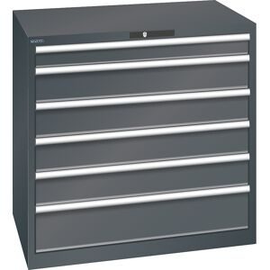 ESD-Schubladenschrank, BxTxH 1023 x 725 x 1000 mm, 6 Schubladen, Traglast 75 kg, anthrazitgrau LISTA