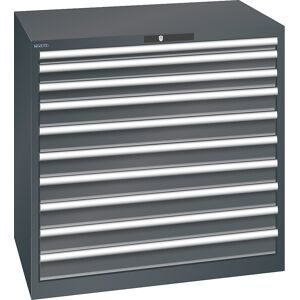 ESD-Schubladenschrank, BxTxH 1023 x 725 x 1000 mm, 10 Schubladen, Traglast 200 kg, anthrazitgrau LISTA