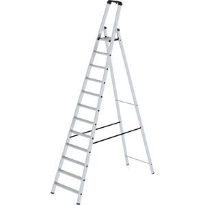 Stufen-Stehleiter, einseitig, Standard-Ausführung, 12 Stufen eurokraft pro