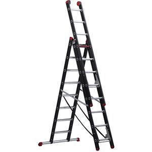 Mehrzweckleiter, Alu beschichtet, 3-teilig, schwarz, 3 x 8 Sprossen Altrex