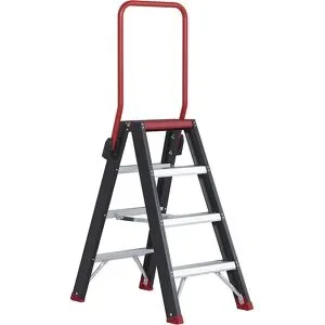 Sicherheits-Stehleiter, beidseitig begehbar, 2 x 4 Stufen Altrex