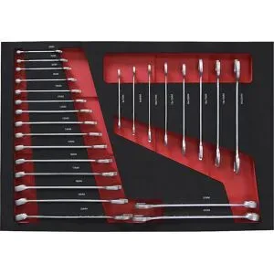kaiserkraft Werkzeug-Shadowboards, Ring-/ Gabelschlüssel-Satz, für BxT 570 x 410 mm, 25-teilig