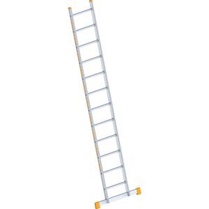 Alu-Anlegeleiter, mit Sprossen, Breite 450 mm, 12 Sprossen inkl. Traverse Layher