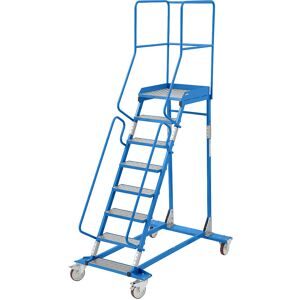 Mobile Podestleiter, Alu-Stufeneinlagen, 8 Stufen eurokraft pro