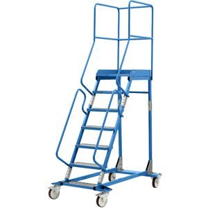 Mobile Podestleiter, Alu-Stufeneinlagen, 7 Stufen eurokraft pro